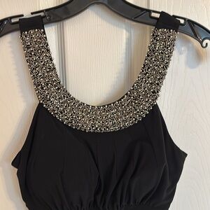 Bejewel neckline party dress. Size 6